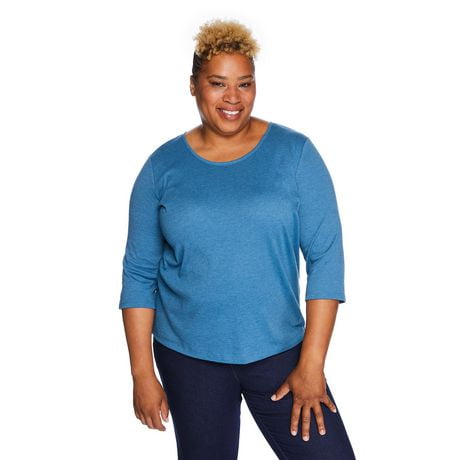 Penmans Plus Women's 3/4 Sleeve Crew Neckline Top | Walmart Canada