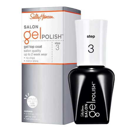 Sally Hansen Salon Gel Polish™ Top Coat, Salon results in 3 steps, vibrant color, chip-resistant, up to two weeks of beautiful wear, At home gel mani