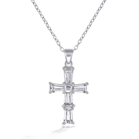 Quintessential Sterling SilverCz Cross Necklace | Walmart Canada