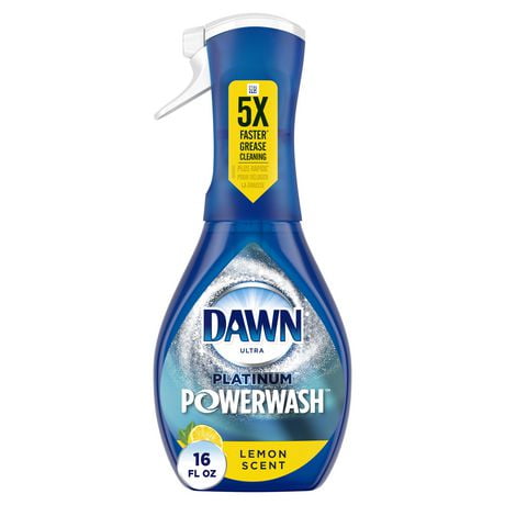 Vaporisateur pour la vaisselle Dawn Powerwash, trousse de départ de savon à vaisselle liquide, Citron, 473mL 473ML