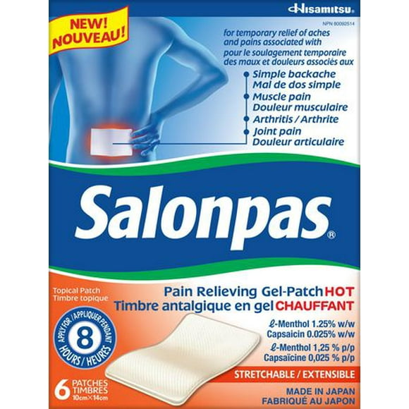 Salonpas Gel Patch Hot 6ct, 6ct