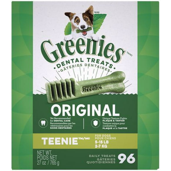 Greenies Original TEENIE Oral Care Natural Dental Adult Dog Treats, 11-96 Treats