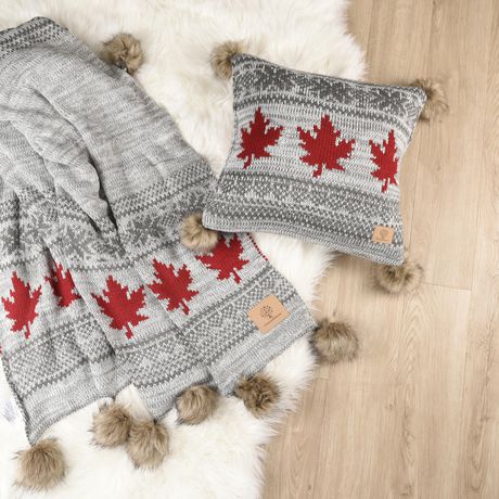 Canadiana Pompom Fair Isle Sweater Knit Cushion Walmart Canada