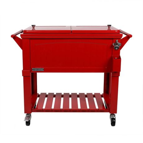 Permasteel Furniture Style Patio Cooler 80QT - Red