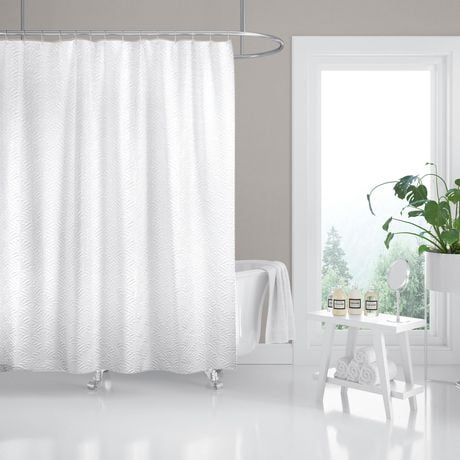 Hometrends Fabric Haru White Shower Curtain, HARU SC - Walmart.ca