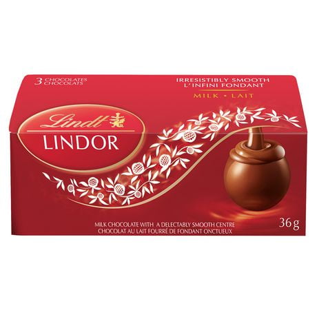 Lindt LINDOR Milk Chocolate Truffles, Count of 3, 36-Gram Box, 3x12g, 36g
