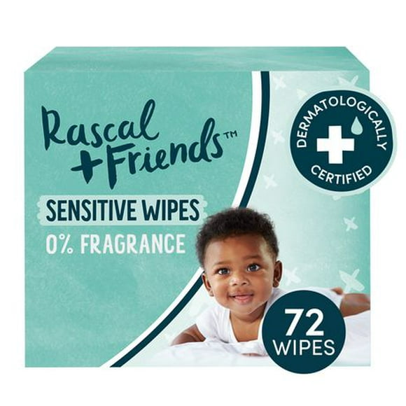 Sensitive Baby Wipes, Unscented, Single Pack, Jumbo-9 pack (648 wipes)<br>Multipack (216 wipes)<br>Single pack (72 wipes)