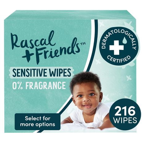 Sensitive Baby Wipes, Unscented, Multi-pack, Jumbo-9 pack (648 wipes)<br>Multipack (216 wipes)<br>Single pack (72 wipes)