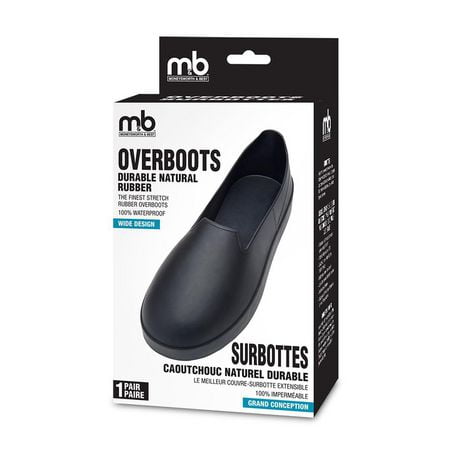 Moneysworth & Best Rubber Overboots, Waterproof, Wide Design, Durable Natural Rubber