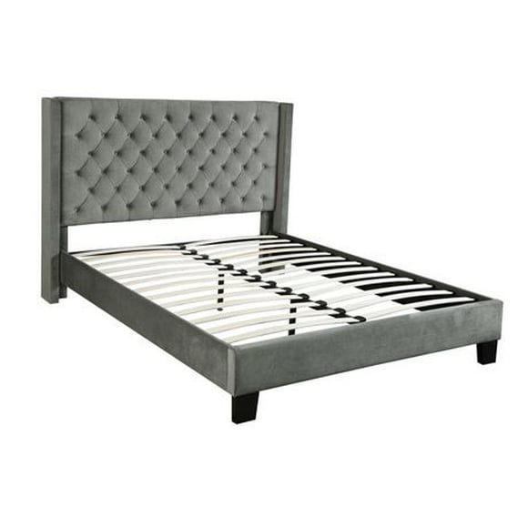 Natalia Queen Size Platform Bed, Grey