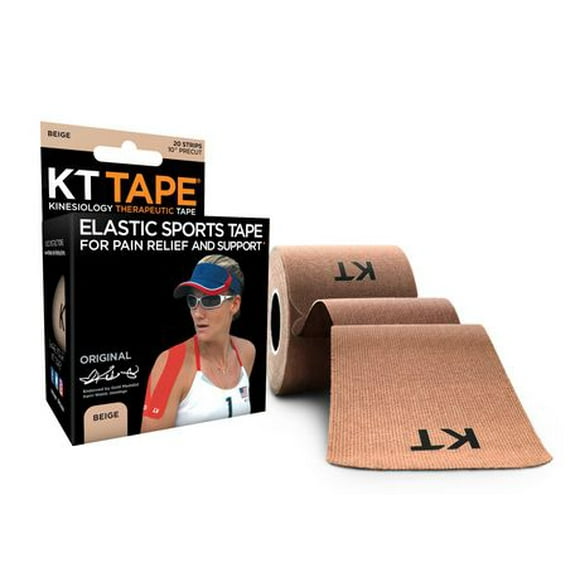 KT TAPE Original Beige Therapeutic Kinesiology Elastic Sports Tape, 20 Strips