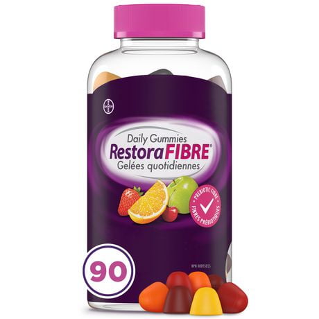 RestoraFIBRE Daily Prebiotic Fibre Gummies - Fibre Supplements For Men And Women, Naturally Sourced Inulin, Promotes Regularity And supports Healthy Digestive system, Gentle Constipation Relief For Adults, 90 Gummies