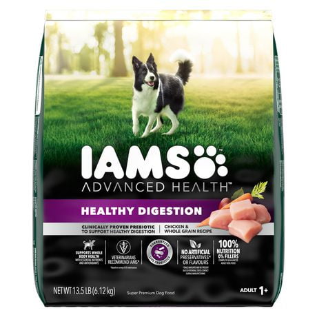 Iams Advanced Health Healthy Digestion Chicken & Whole Grains Recipe Dry Dog Food, 2.72kg - 12.2kg