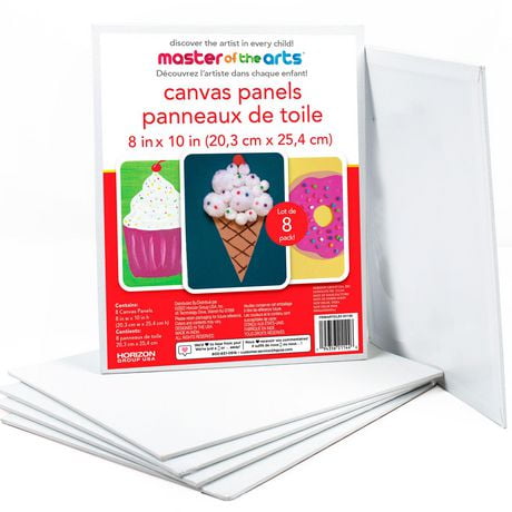 Horizon Group USA Canvases, 8” x 10”, 8-Pack, Blank Canvases