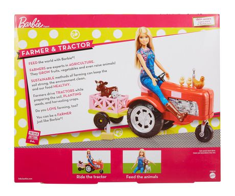 barbie on a tractor