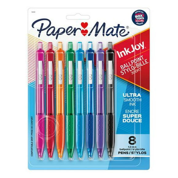 Paper Mate InkJoy 300RT Retractable Ballpoint Pens, Medium Point (1.0 mm), Assorted Colours, 8 Count