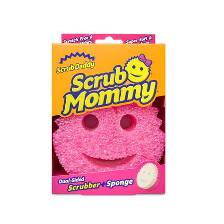 Scrub Daddy Scrub Mommy Éponge rose, douce dans l'eau chaude, ferme dans l'eau froide, 1 pièce Éponge Scrub Mommy, rose