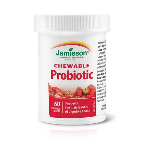 Jamieson Chewable Probiotic 2 Billion Active Cells Natural Strawberry ...