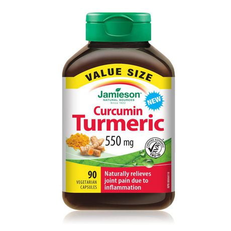 Jamieson Turmeric Curcumin 550 mg Value Size, 90 Vegetarian Capsules