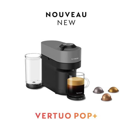 Machine à Café Nespresso Vertuo Pop+ par Breville, Gris Foncé Petite machine. Goût innoubliable.