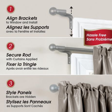 Maytex 48 120 Cafe Window Curtain Rod Walmart Canada