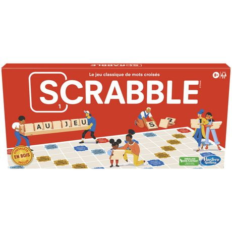 Jeu de plateau Scrabble, jeu de mots croisés classique pour enfants, à partir de 8 ans, jeu familial pour 2 à 4 joueurs (version française) À partir de 8 ans