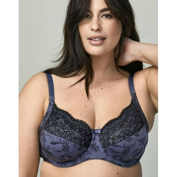 WonderBra Plus Printed Full Support Underwire Lace Top Cup Bra, Size 40C - 44DD