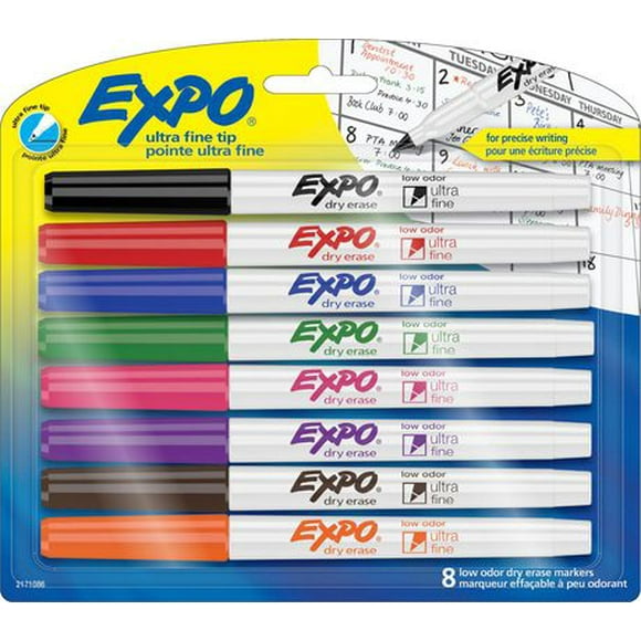 Expo Dry Erase Markers, Ultra-Fine Tip, Assorted Colors, 8 Count, Expo