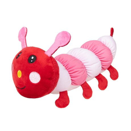 One Paw, Caterpillar Valentine Dog Toy, Red and Pink, Plush Toy