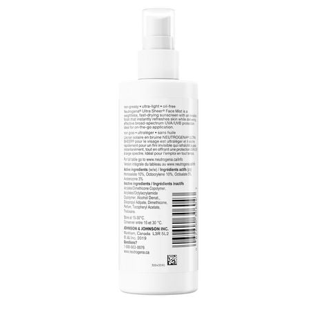 Neutrogena Ultra Sheer Face Mist Sunscreen SPF 50, 100ml | Walmart Canada