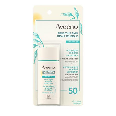 sunscreen skin aveeno sensitive mineral spf lotion face