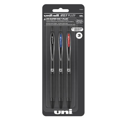 uniball™ 207 Plus+ Retractable Gel Pens, Medium Point (0.7mm), Business ...