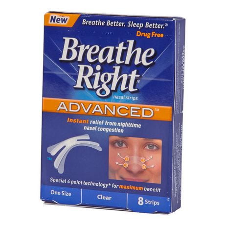 Breathe Right Nasal Strips Advanced 8's | Walmart Canada