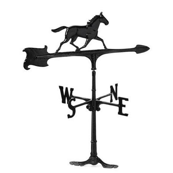 Klassen Bronze Large Horse Cast Aluminum Weathervane, Black