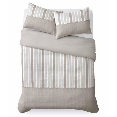 Mainstays Stripe Tan Duvet Cover Set Walmart Canada