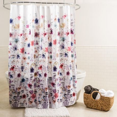 Splash Home Polyester Fabric Shower Curtain Multi Colors