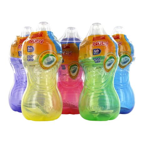 Nûby™ No-Spill™ Easy Grip™ Base Toddler Plastic Cup with Soft Flex™ Silicone Spout, Pack of 1, 10 oz/300 mL