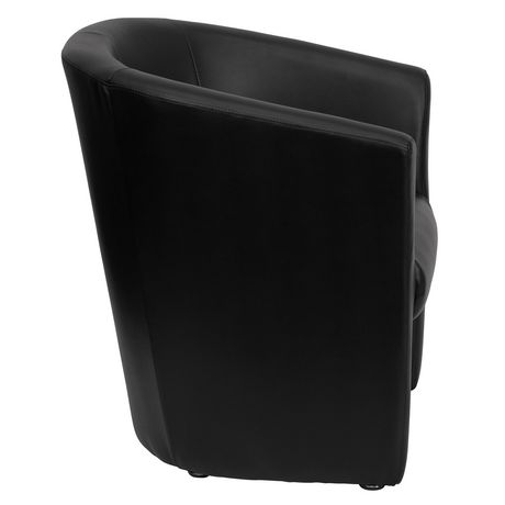 Black Leather Barrel-Shaped Guest Chair | Walmart Canada