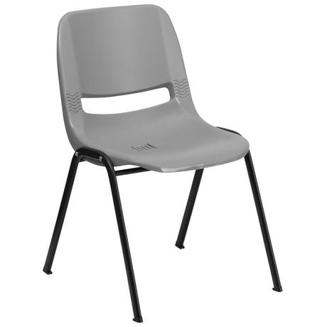 HERCULES Series 880 lb. Capacity Gray Ergonomic Shell Stack Chair