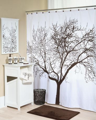 Splash Home Tree Polyester Fabric Shower Curtain 70 X 72