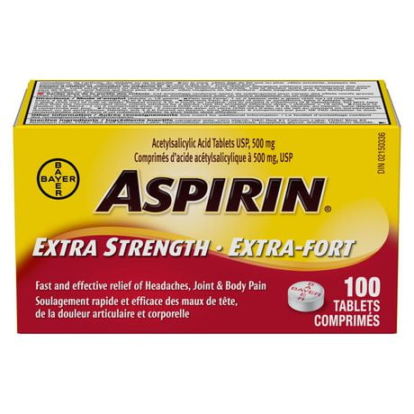 ASPIRIN Tablets, 500mg, 100 Tablets
