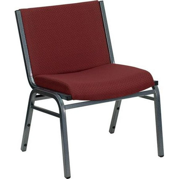 Chaise empilable Big & Tall de la série HERCULES en tissu bourgogne pour supporter jusqu'à 1000 lb