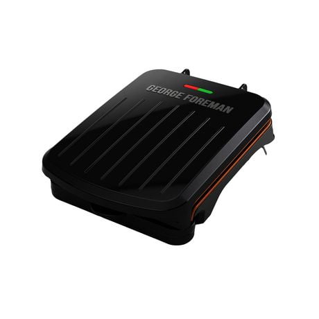 George Foreman 2-Serving Classic Plate Electric Indoor Grill and Panini Press, Black, Countertop grilling made easy