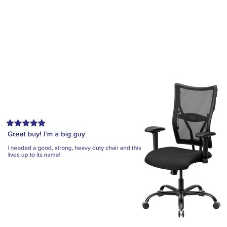 Hercules Series Big Tall 400 Lb Rated Black Mesh Executive Swivel Chair With Adjustable Arms Walmart Canada