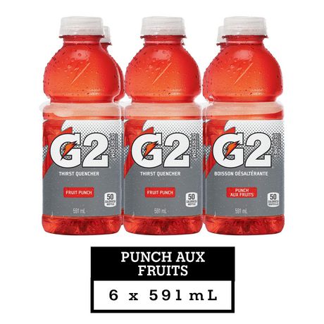 Gatorade G2 Fruit Punch Sports Drink, 591 mL Bottles, 6 Pack | Walmart ...