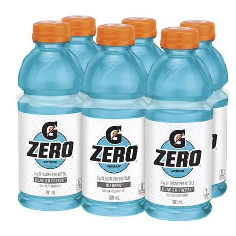 Gatorade Zero Sports Drink, Glacier Freeze, 591mL Bottles, 6 Pack ...