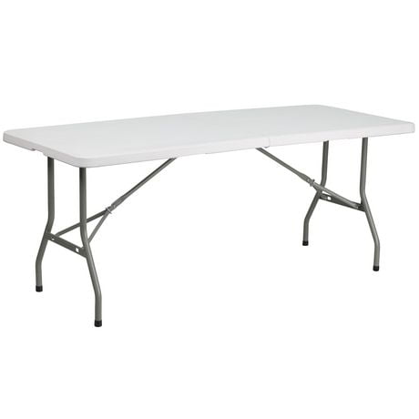 30''W x 72''L Bi-Fold Granite White Plastic Folding Table | Walmart Canada