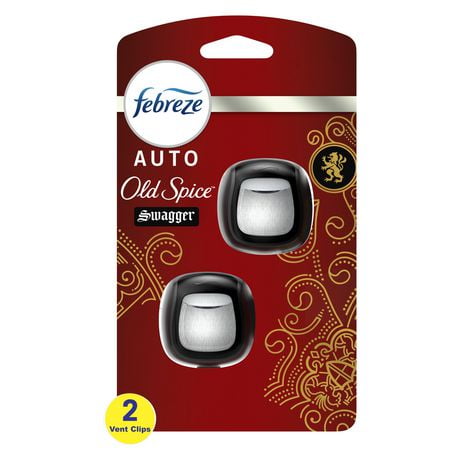 Febreze AUTO Air Freshener Vent Clip Old Spice Swagger Scent, Car Vent Clip, 4.4ML, Pack of 2