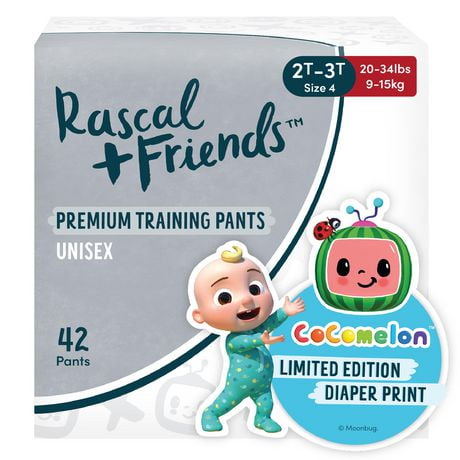 Rascal + Friends CocoMelon Training Pants, Unisex, 2T-5T, 32-42 count