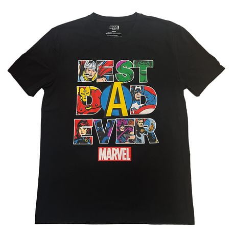 Marvel Mens MVL Best Dad Ever Short Sleeve Crew